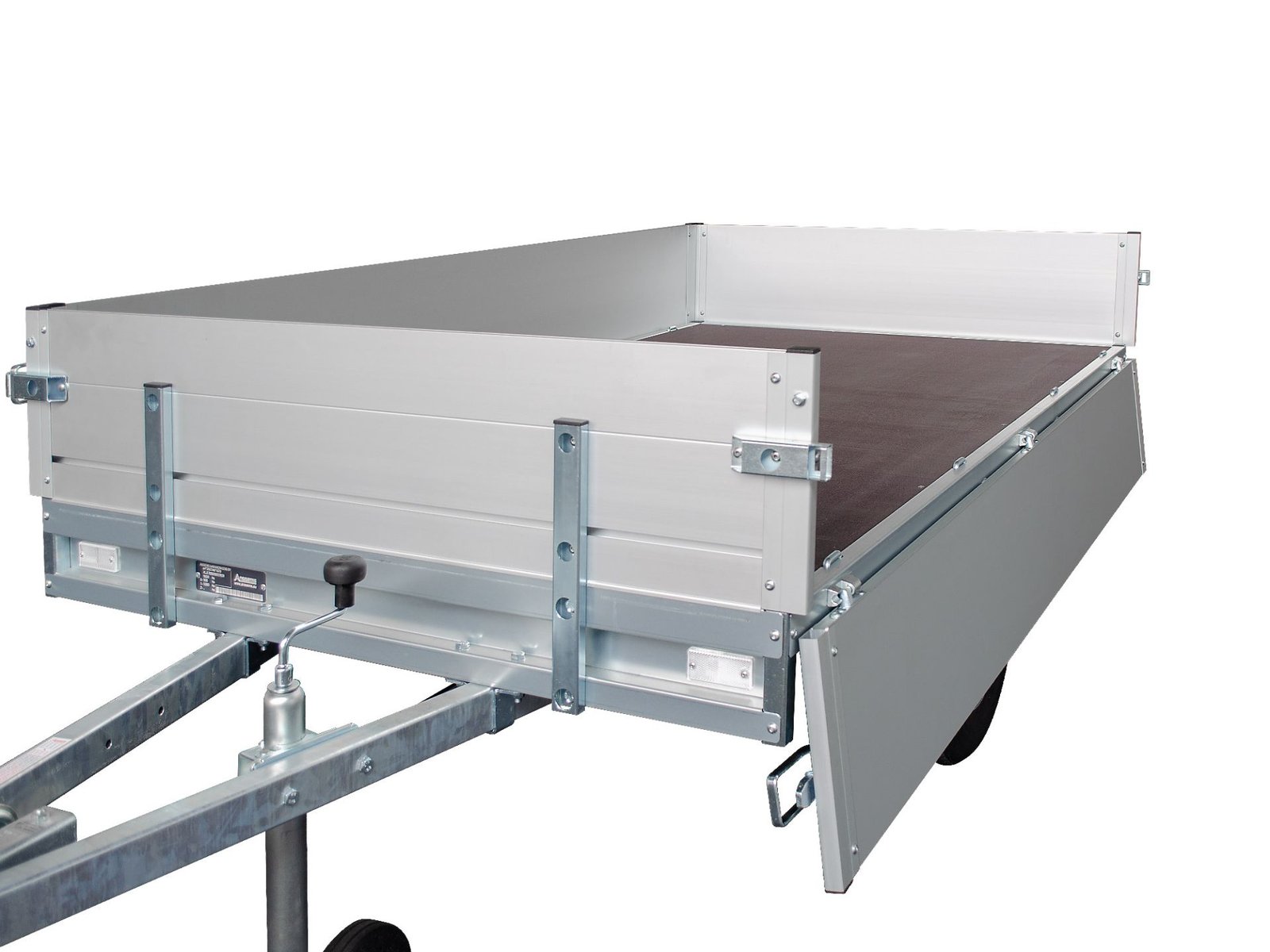 Remorque plateau en aluminium, homologuée PLTB, PTAC 1000 kg, surface de chargement 2,31 x 1,32 m – Image 4