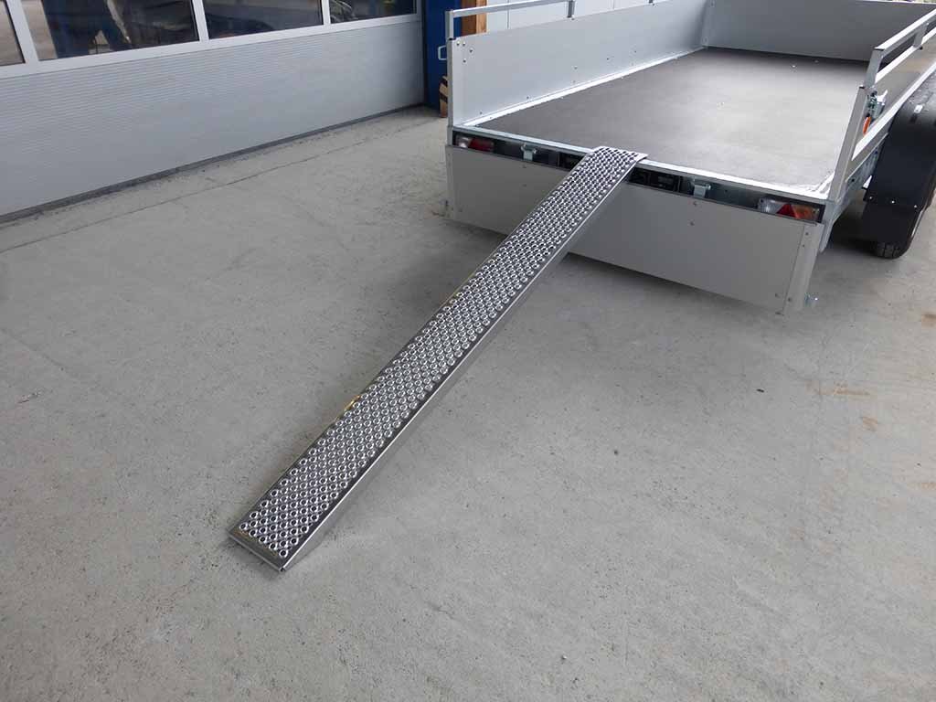 Rampe de chargement de pièces détachées pour remorque, en aluminium droit, 2000 x 200 mm, capacité de charge 200 kg (simple)