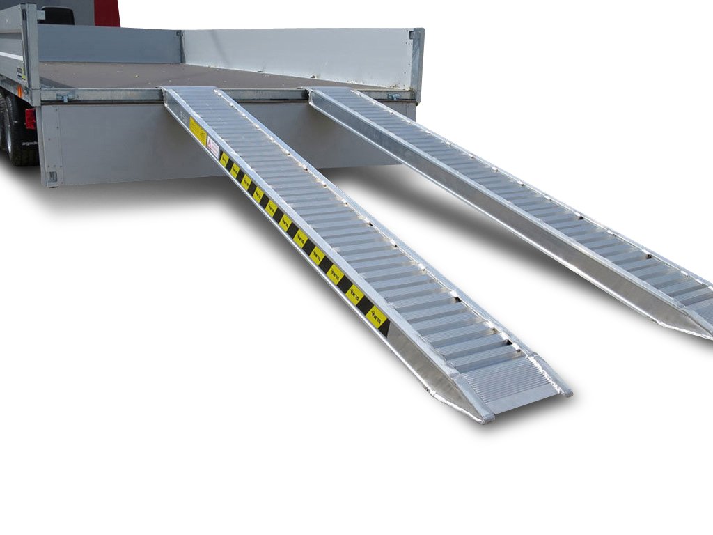 Rampe de chargement en aluminium droit pour remorque, 2650 x 320 mm, capacité de charge 3000 kg, 1 paire - pleine