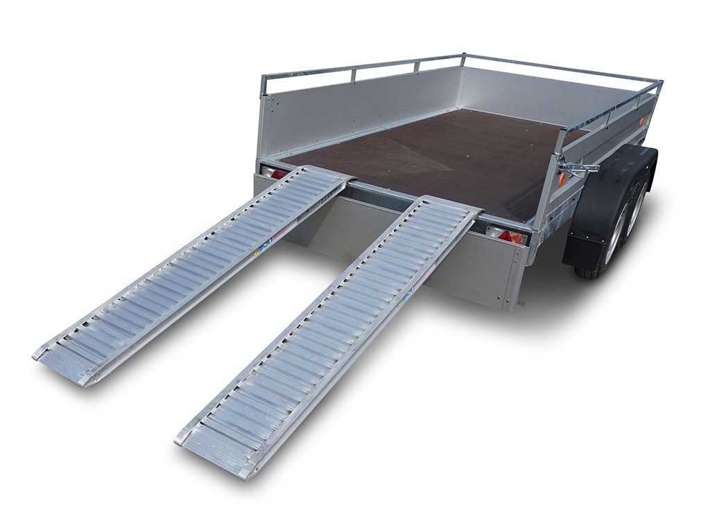 Rampe de chargement en aluminium droit pour remorque, pièce détachée, 2000 x 300 mm, capacité de charge 1750 kg, 1 paire - pleine