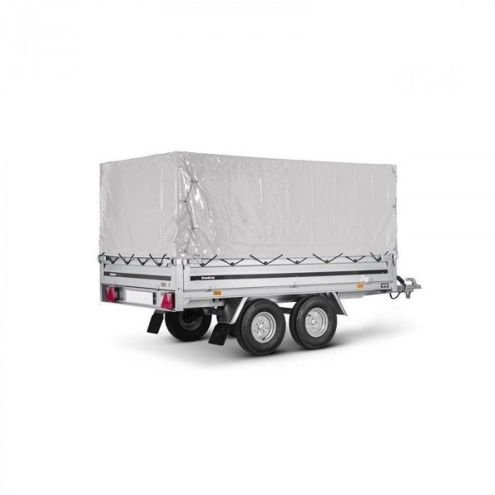 Kit Bâche Haute + Arceaux 83 cm pour Remorque Brenderup 3251 / 3251ST – 250 x 142 cm